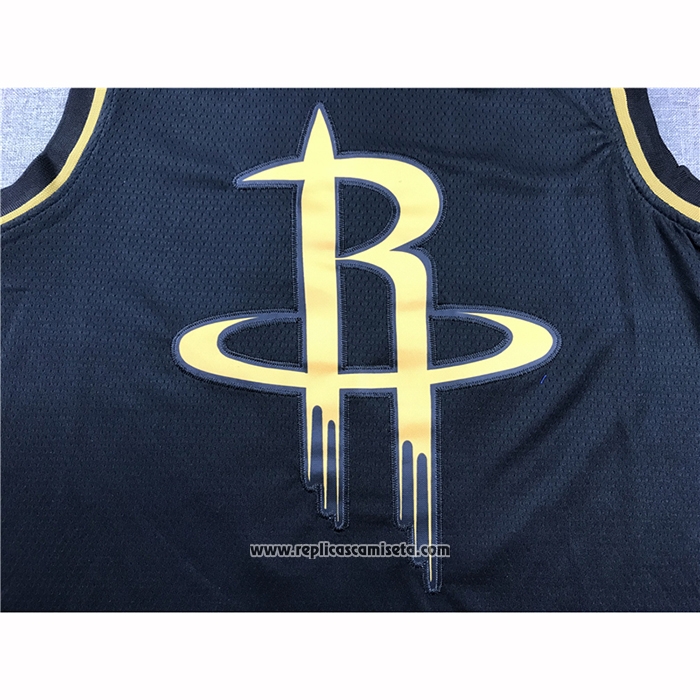 Camiseta Golden Edition Houston Rockets James Harden #13 Negro
